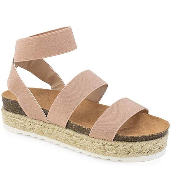 Report Shoes - REPORT Strappy Platform OpenToe Espadrille Sandal